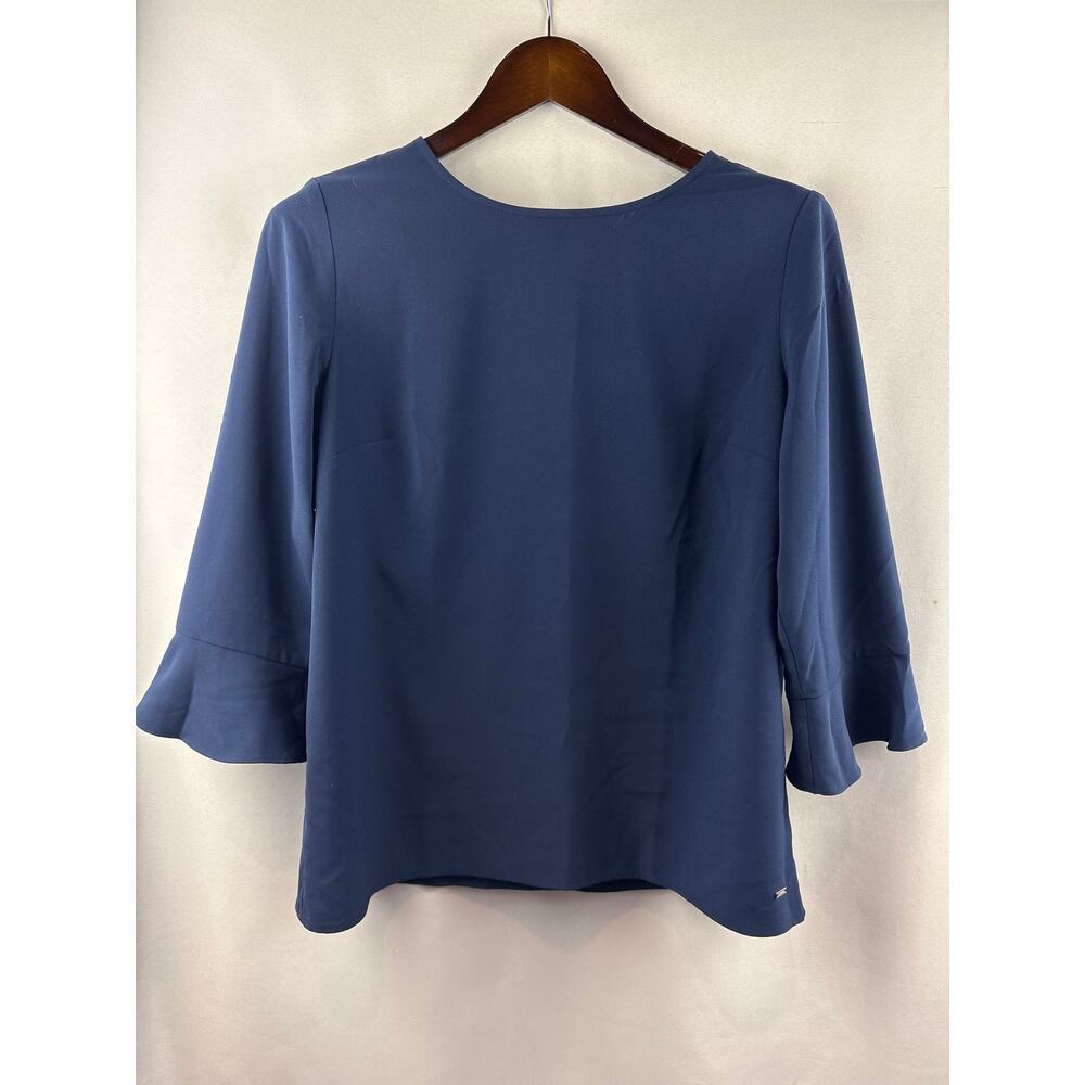 Women’s Tommy Hilfiger Medium Navy 3/4 Sleeve Crewneck Blouse
